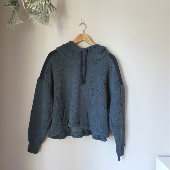 Zella Tops - Zella | Fleece Sherpa Funnel Neck Hooded Pullover